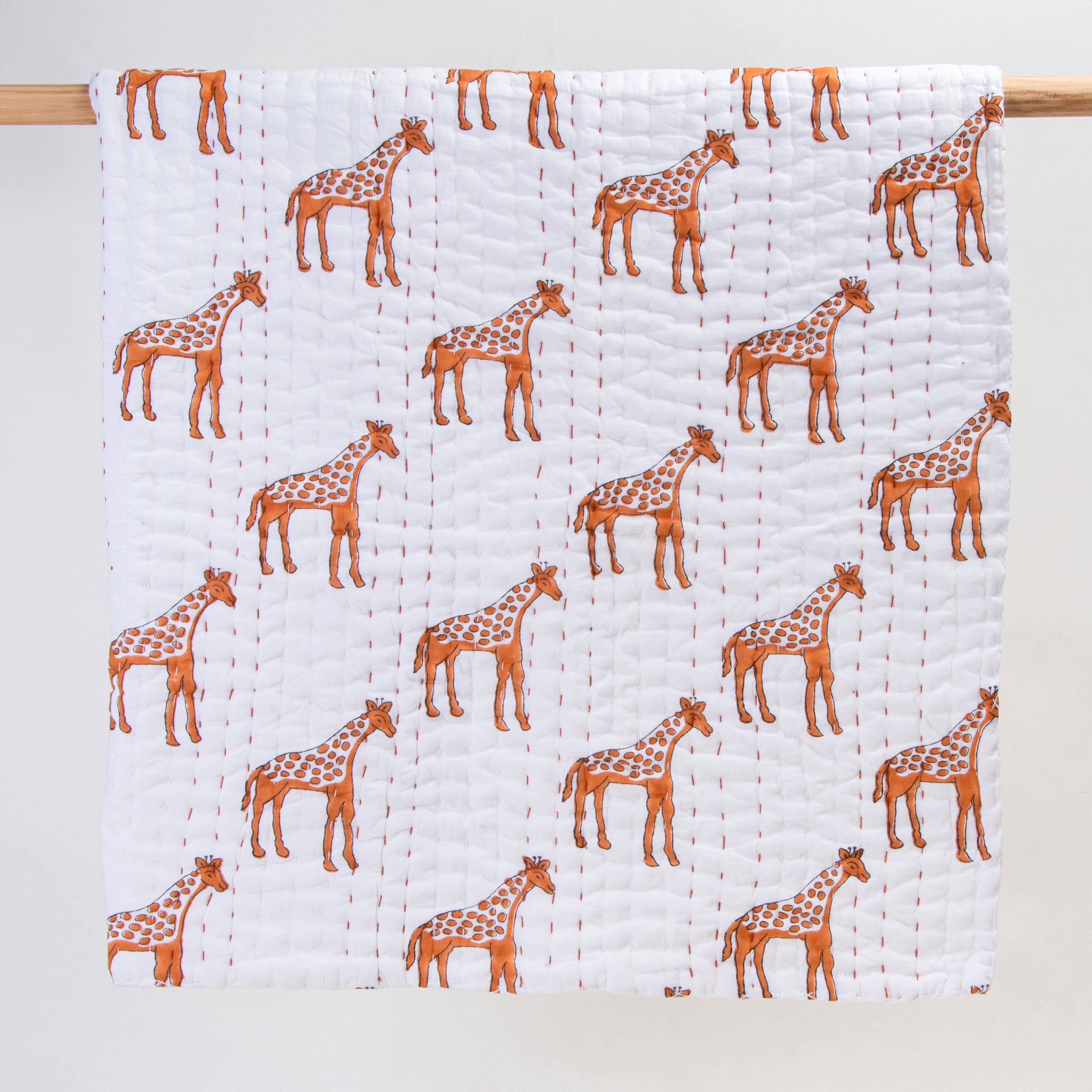 Softest & Stylish Giraffe Print Soft Mulmul Cotton Baby Blanket 088
